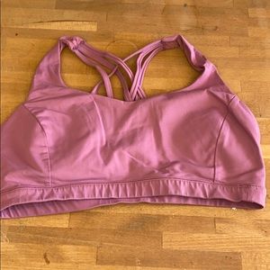 Lulu Sports Bra size 12. Hemmed at top straps